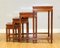 Chinese Hardwood Nest of Tables on Square Feet, Set of 4 6