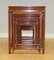 Chinese Hardwood Nest of Tables on Square Feet, Set of 4 8
