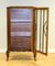 Small Walnut Glazed Bookcase with Glass Shelves on Queen Ann Style Legs 7