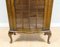 Small Walnut Glazed Bookcase with Glass Shelves on Queen Ann Style Legs 10