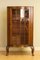 Small Walnut Glazed Bookcase with Glass Shelves on Queen Ann Style Legs 2