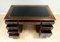 Black Leather Pedestal Desk on Plinth Base 6