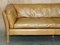 Large Tan Brown Leather 3-Seater Sofa 3