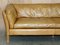 Large Tan Brown Leather 3-Seater Sofa, Image 3