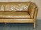 Large Tan Brown Leather 3-Seater Sofa 9