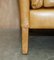 Large Tan Brown Leather 3-Seater Sofa, Image 7
