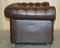 Brauner Vintage Chesterfield Ledersessel von Thomas Lloyd 15