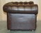 Vintage England Brown Leather Chesterfield Armchair from Thomas Lloyd, Image 15