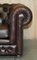Vintage England Brown Leather Chesterfield Armchair from Thomas Lloyd, Image 10