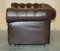 Brauner Vintage Chesterfield Ledersessel von Thomas Lloyd 17