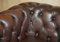 Butaca Chesterfield inglesa vintage de cuero marrón de Thomas Lloyd, Imagen 4