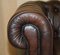 Butaca Chesterfield inglesa vintage de cuero marrón de Thomas Lloyd, Imagen 7