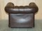 Brauner Vintage Chesterfield Ledersessel von Thomas Lloyd 16