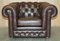 Vintage England Brown Leather Chesterfield Armchair from Thomas Lloyd 2