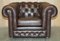 Vintage England Brown Leather Chesterfield Armchair from Thomas Lloyd, Image 2