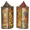 Armoires Murales d'Angle George I Henry VII Peintes Polychromes, 1700s, Set de 2 1