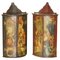George I Henry VII Polychrome Painted Corner Wall Cabinets, 1700s, Set of 2 1