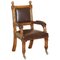 Gothic Revival Oak Pugin Carver Armchair, 1880s 1