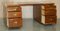 Vintage Burr Yew Wood Military Campaign Double Sided Partner Desk, Image 16