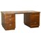 Vintage Burr Yew Wood Military Campaign Double Sided Partner Desk, Image 1