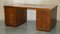 Doppelseitiger Vintage Partner Schreibtisch aus Wurzelholz aus Eibenholz 18