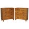 Camphor Wood Military Campaign Chest of Drawers, 1920s, Set of 2 1