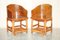 Chinese Elm Horseshoe Tub Armchairs + Slideout Rolling Footrests, 1930s, Set of 2 2