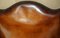Silla de escritorio de oficina Gainsborough de cuero marrón whisky teñido a mano, década de 1900, Imagen 4