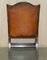 Sedia da ufficio Gainsborough in pelle marrone whisky tinta a mano, inizio XX secolo, Immagine 18