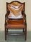 Gainsborough Hand Dyed Whisky Brown Leather Office Desk Chair, 1900s 2