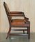Gainsborough Hand Dyed Whisky Brown Leather Office Desk Chair, 1900s, Image 17