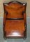 Vintage Gainsborough Hand Dyed Whisky Brown Leather Office Desk Chair, 1950s 16