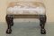 Set of Victorian Claw & Ball Hardwood Framed Small Footstools 20