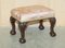Set of Victorian Claw & Ball Hardwood Framed Small Footstools 3