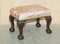 Victorian Claw & Ball Hardwood Framed Small Footstools, Set of 2 3