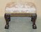 Set of Victorian Claw & Ball Hardwood Framed Small Footstools 4