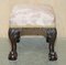 Set of Victorian Claw & Ball Hardwood Framed Small Footstools 19