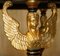 Mesa auxiliar de centro Sphinx de mármol y madera dorada del renacimiento egipcio vintage, Imagen 12