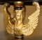 Mesa auxiliar de centro Sphinx de mármol y madera dorada del renacimiento egipcio vintage, Imagen 8