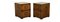 Military Campaign Green Leather Bedside from Harrods London, Set of 2, Image 1