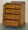 Vintage Hand Carved Cabriole Leg Burr & Burl Walnut Chest of Drawers, 1940s, Image 19