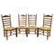 Farmhouse Rush Seat Ladder Back Dining Chairs, Set of 4 1