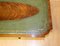 Antiker brauner Hartholz Couchtisch mit grüner Lederplatte von Bevan Funnell 8