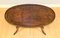 Antique Regency Oval Yew Wood Pie Crust Edge Coffee Table on Saber Feet 4