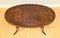 Antique Regency Oval Yew Wood Pie Crust Edge Coffee Table on Saber Feet, Image 4