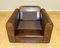 Brown Leather Armchair with Feather Filled Cushions 10