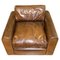 Brown Leather Armchair with Feather Filled Cushions 2