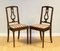 Hardwood Occasional Chairs with Stipe Fabric Seat & Studs, Set of 2 12