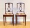Hardwood Occasional Chairs with Stipe Fabric Seat & Studs, Set of 2 2