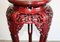 Hand Carved Chinese Hardwood Plant Stand with Dragons & Round Top 6